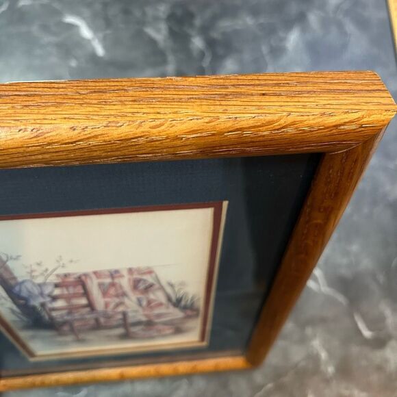 Paula Vaughan Framed Matted Vintage Wood Wall Art Decor - Picture 5 of 10